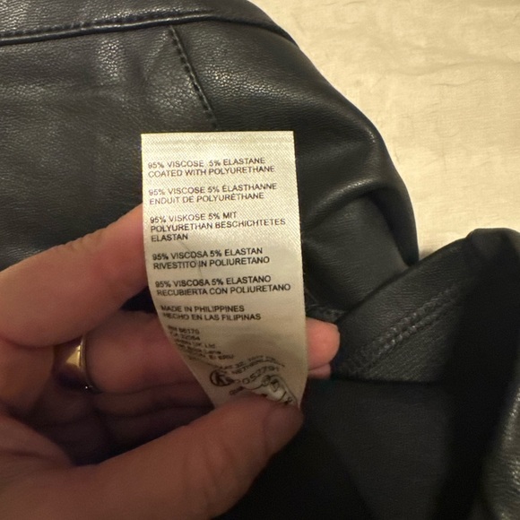 NWT Maeve by Anthropologie Split-Front Faux Black Leather Pull-on Pants Size M - Picture 12 of 13